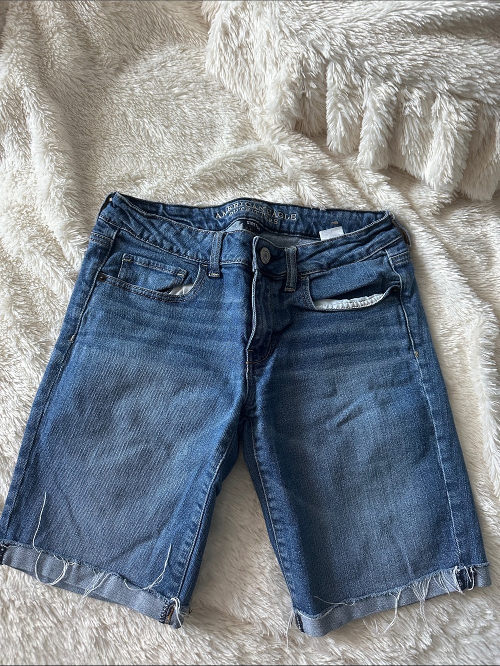 American Eagle Outfitters Light Blue Stretch Denim Shorts